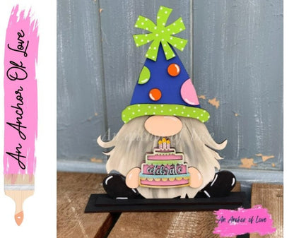 Birthday Standing Gnome -Birthday Gnome-Birthday Sign-Celebration Gnome-Standing gnome
