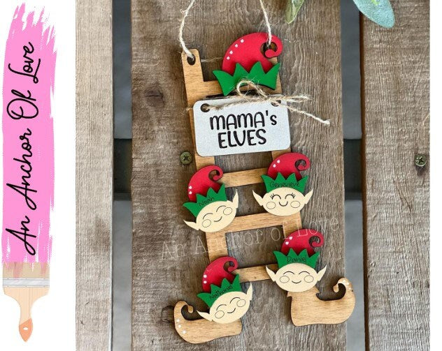 Personalized family Elf Christmas ornament / 2022 Christmas ornament /-up to EIGHT names