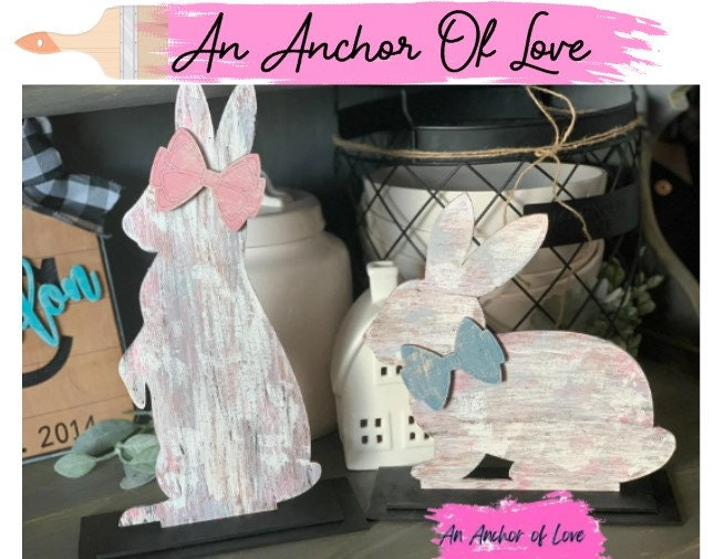 Standing Chippy Easter Bunnies - Single- Two Pack- Easter Porch Decor