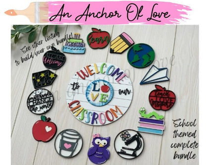 Complete set 15 pieces -Interchangeable welcome to our classroom sign | Teacher Gift | Classroom decor | welcome sign| Interchangeable sign