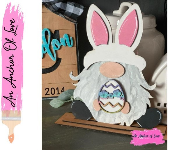 Standing Easter Bunny Gnome- Standing gnome sign- Easter Bunny- Male Gnome