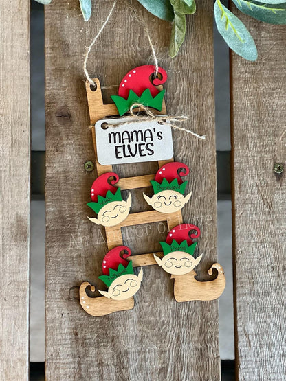 Personalized family Elf Christmas ornament / 2022 Christmas ornament /-up to EIGHT names