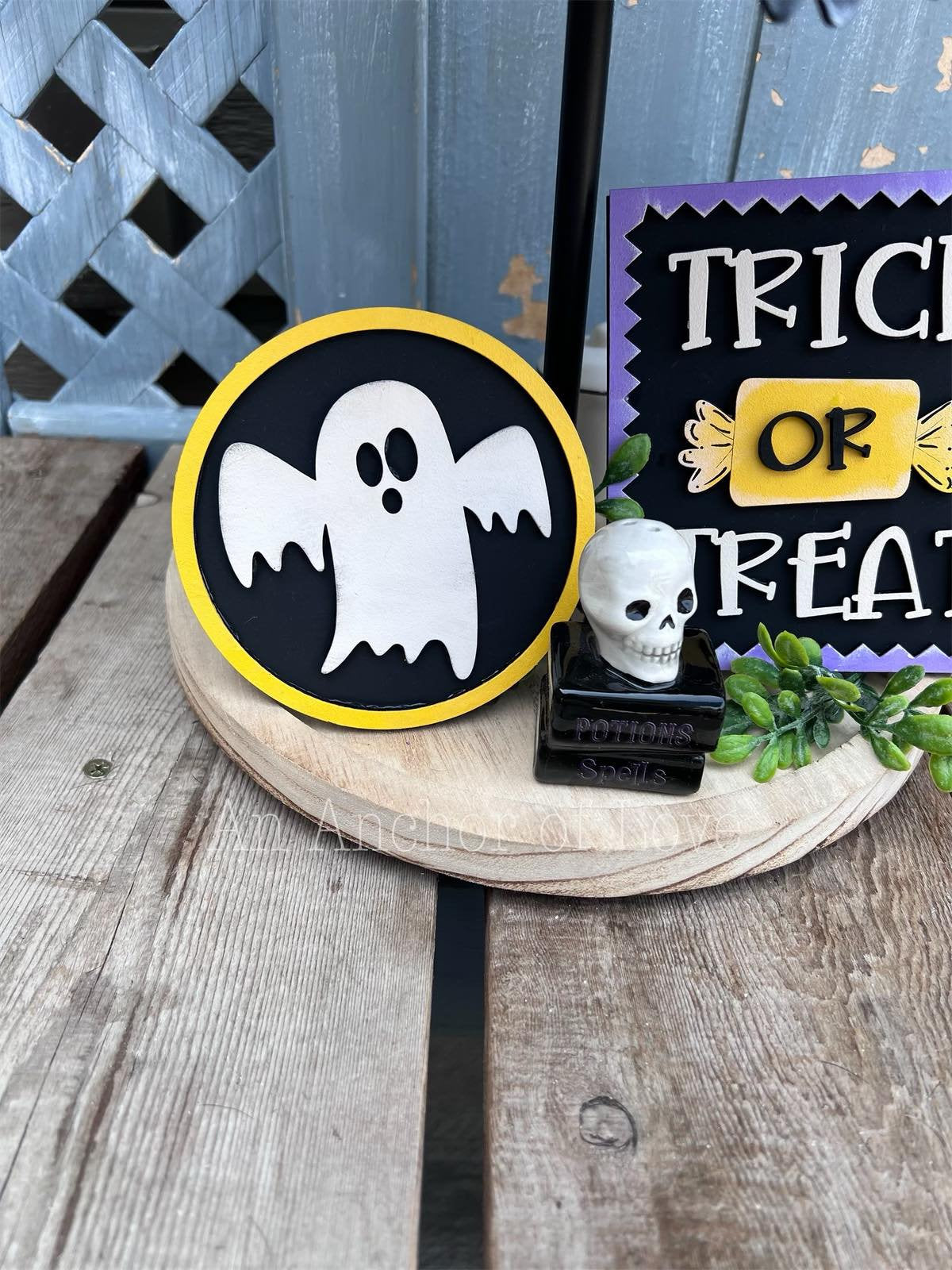 Trick Or Treat Halloween Tiered Tray Decor-Halloween tiered tray-Halloween Decor