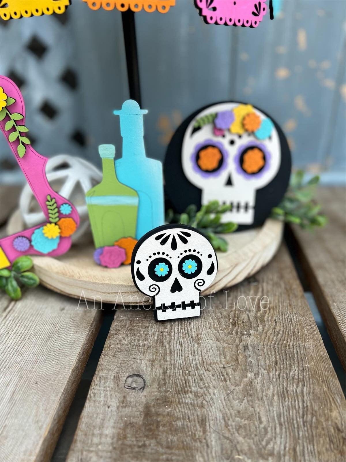Day of The Dead Tiered Tray Decor-Halloween tiered tray-Halloween Decor-Dia De Los Muertos