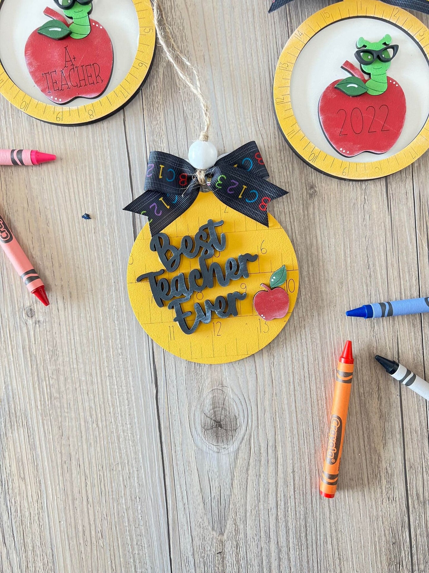 Teacher Christmas Ornament / Book worm ornament / Christmas ornament / School Ornament