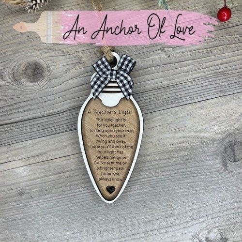 A teacher's light ornament -Personalized Teacher Ornament - Christmas ornaments