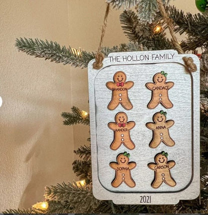 Personalized family gingerbread Christmas ornament /Christmas ornament /-up to 12 names - personalized family gift
