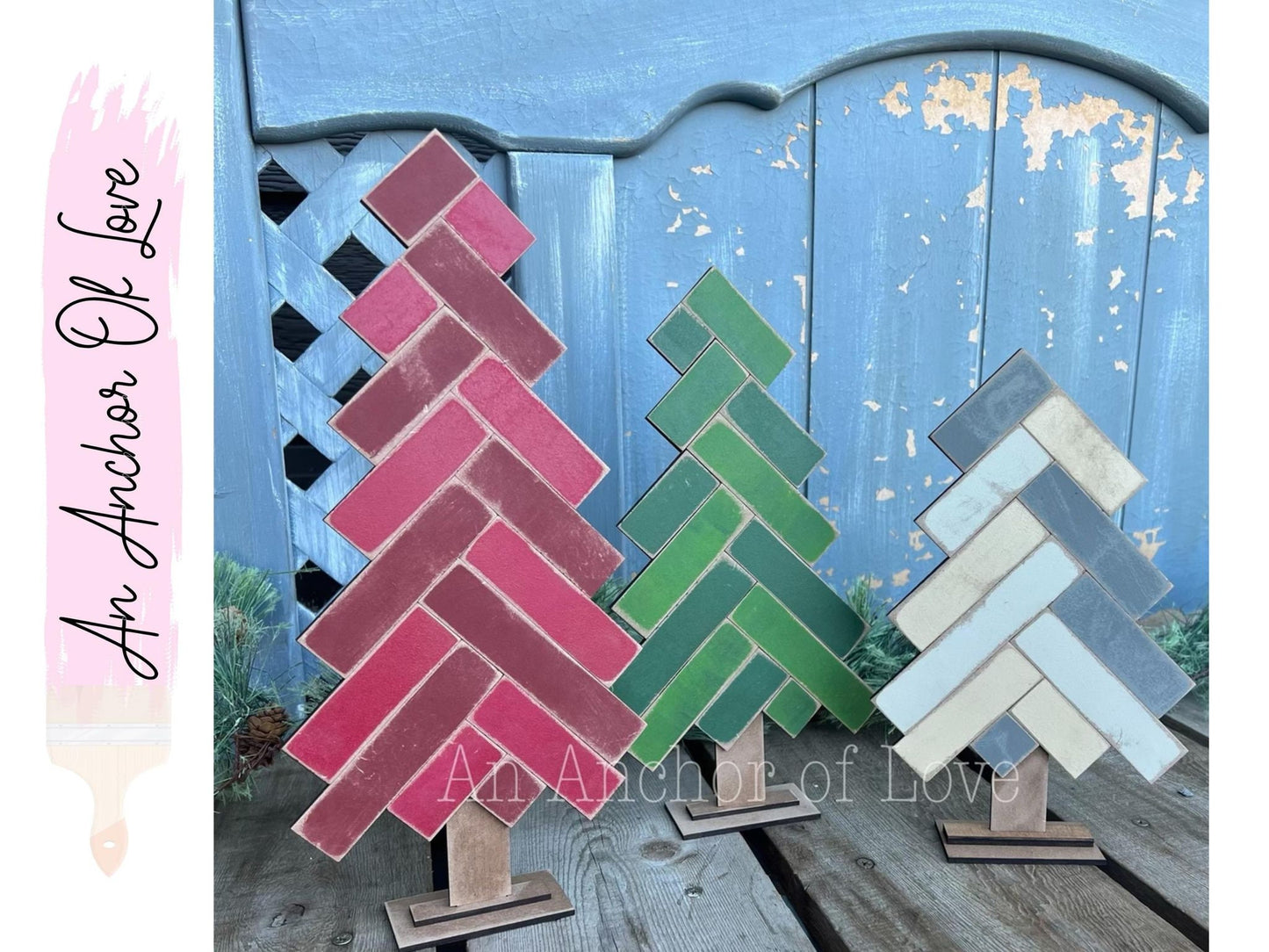 Standing Herringbone Shiplap Pallet Christmas Tree sign /  Christmas  sign / Christmas decor / Tray signs / porch sign