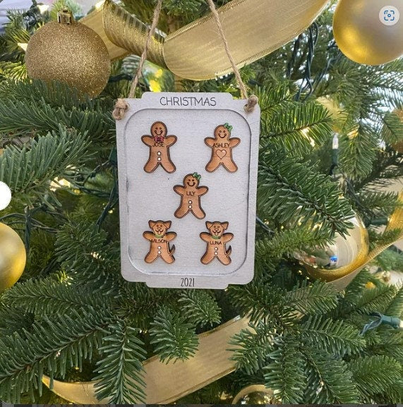 Personalized family gingerbread Christmas ornament /Christmas ornament /-up to 12 names - personalized family gift