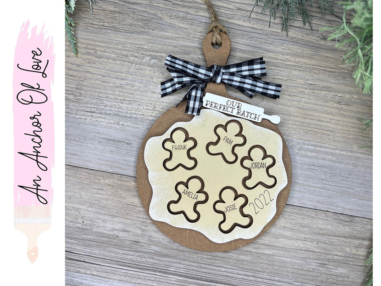 Personalized family cookie dough Christmas ornament / 2024 Christmas ornament /-up to ten names - personalized family gift