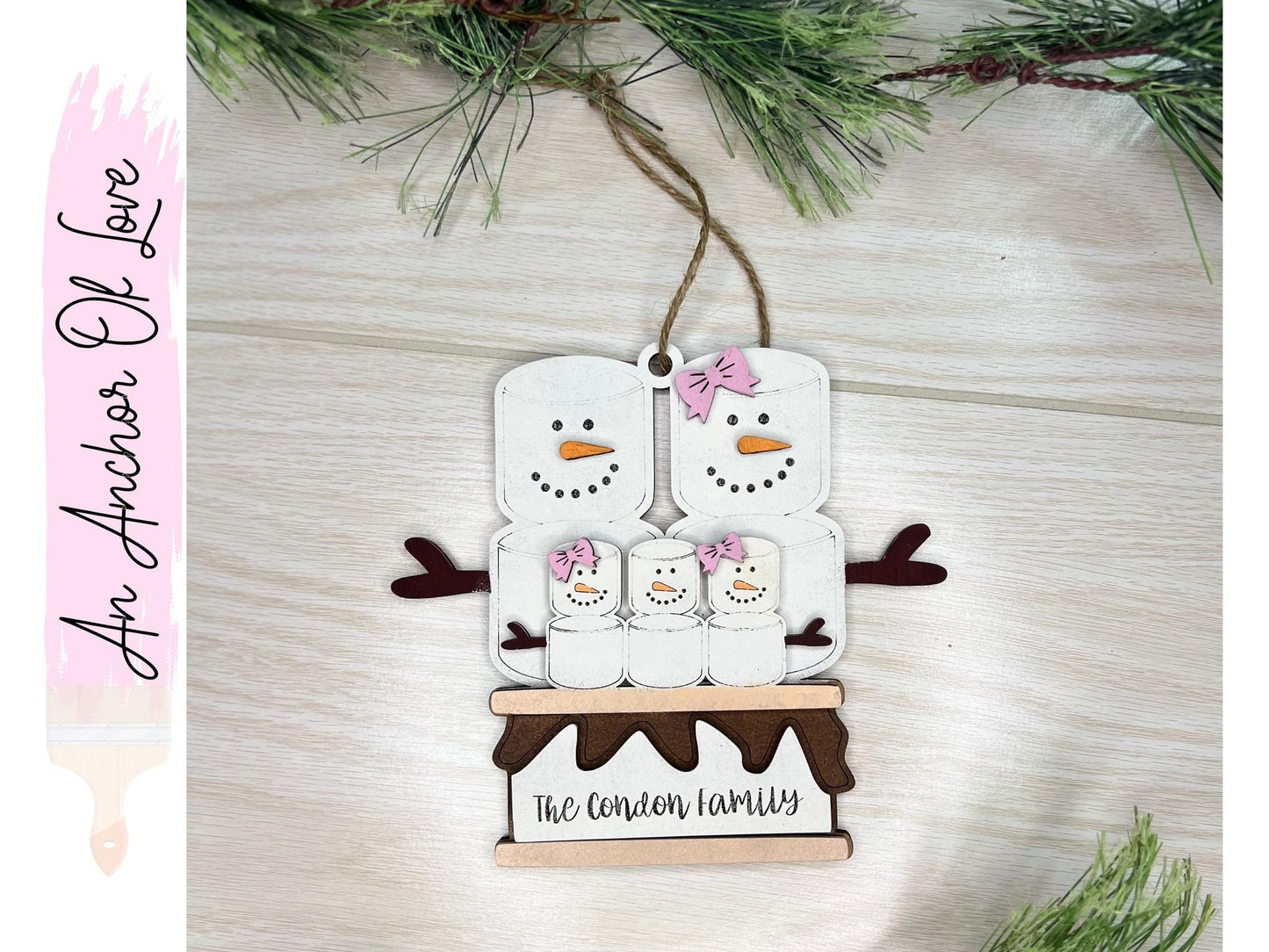 Personalized family Smores  Ornament / 2024 Christmas ornament /-up to ten names - personalized family gift