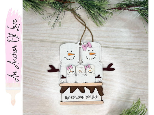 Personalized family Smores  Ornament / 2024 Christmas ornament /-up to ten names - personalized family gift
