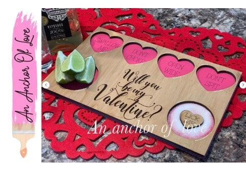 Valentine's Day tequila shot board Gift, Gift for Mom, girlfriend, wife, fiancé, Tequila Gifts, Shot Board