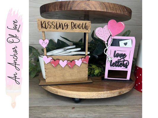 Valentine's Day Standing kissing booth- Valentines day love letters box - Valentine's day decor- Hutch decor- Standing decorations