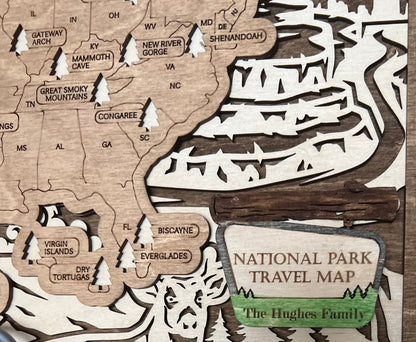 Custom National Park Travel Map, National Parks Marker, National Park Map Tracker, USA Travel Map, Gift For Couple, Gift For Hiker, US Map