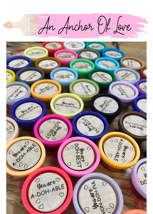 Kids Laser cut Play-doh holder valentine day Valentines with or without  1 oz container of play-doh
