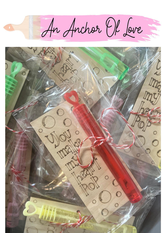 Valentine's Day bubble Classroom Gift - You' make my heart pop Party Favor-Ships next business day