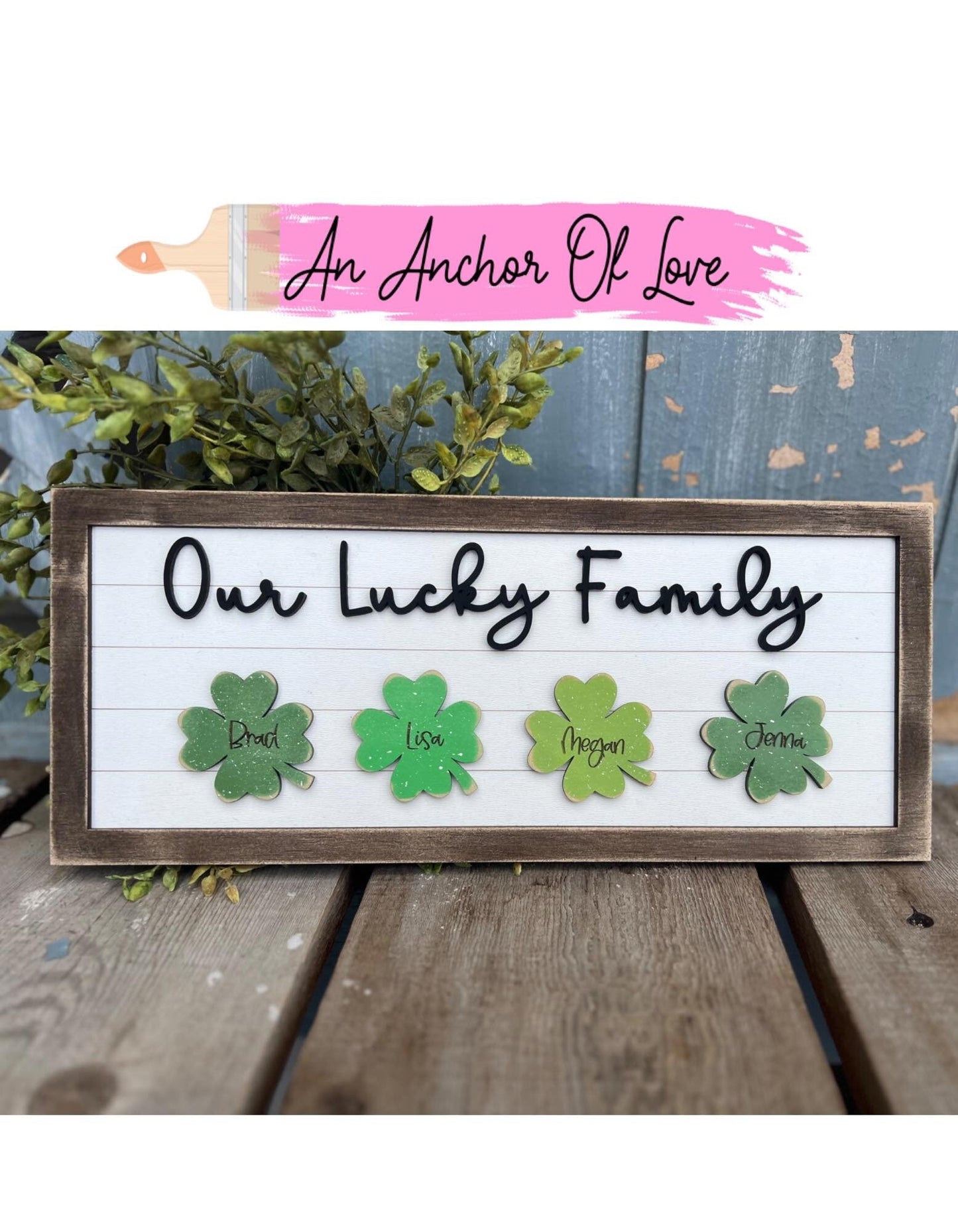 Our Lucky Family Custom Family  Sign - family Decor - Personalized Decor
