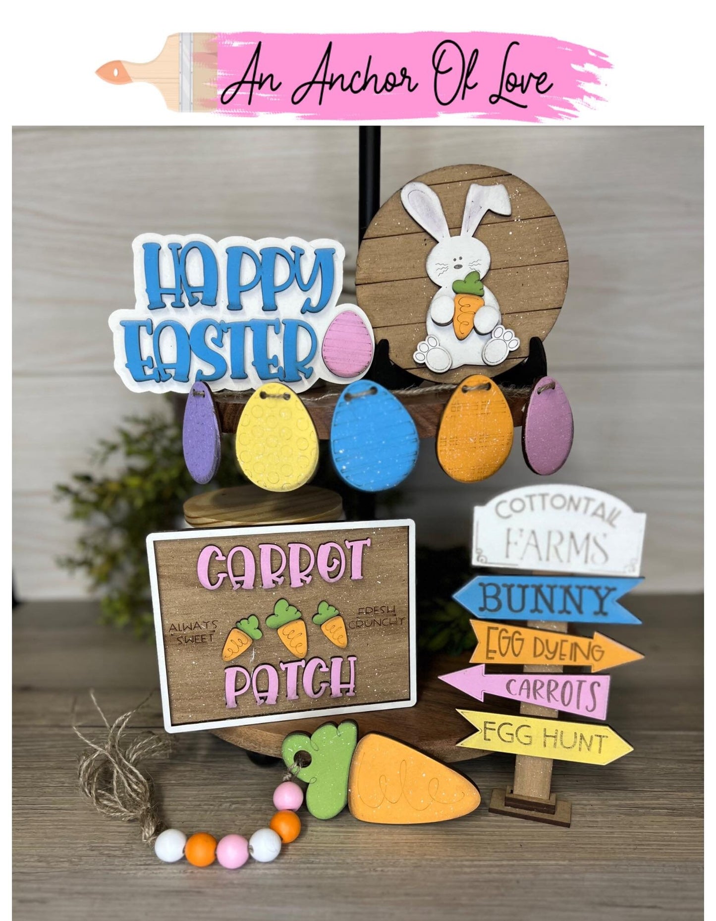 Easter bunny tiered tray set-individual pieces, full set and diy available