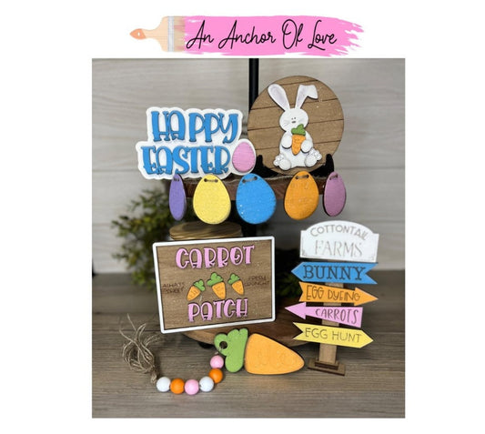Easter bunny tiered tray set-individual pieces, full set and diy available