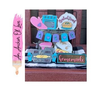 Baking themed tiered tray