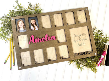School Years Photo Frame | pre K to Graduation Picture Frame | Wallet Photos | 5 X 7 Photo