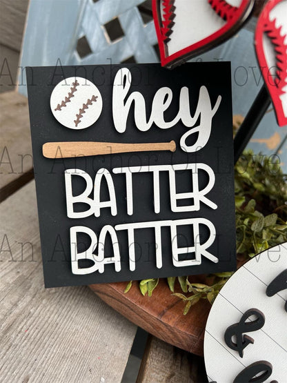 Baseball Tiered Tray Decor | Tiered Tray Bundle | Mini Wood Signs | Tray Decor decor-full set, DIY & individual pieces available