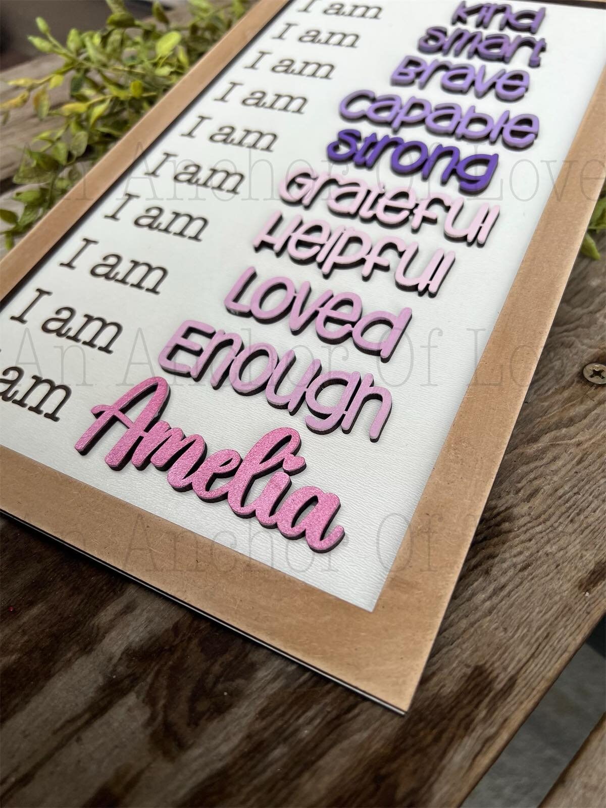 Personalized Affirmation Sign - Daily Affirmation Sign for Kids - Kids Room Decor - Name Sign for Child Room