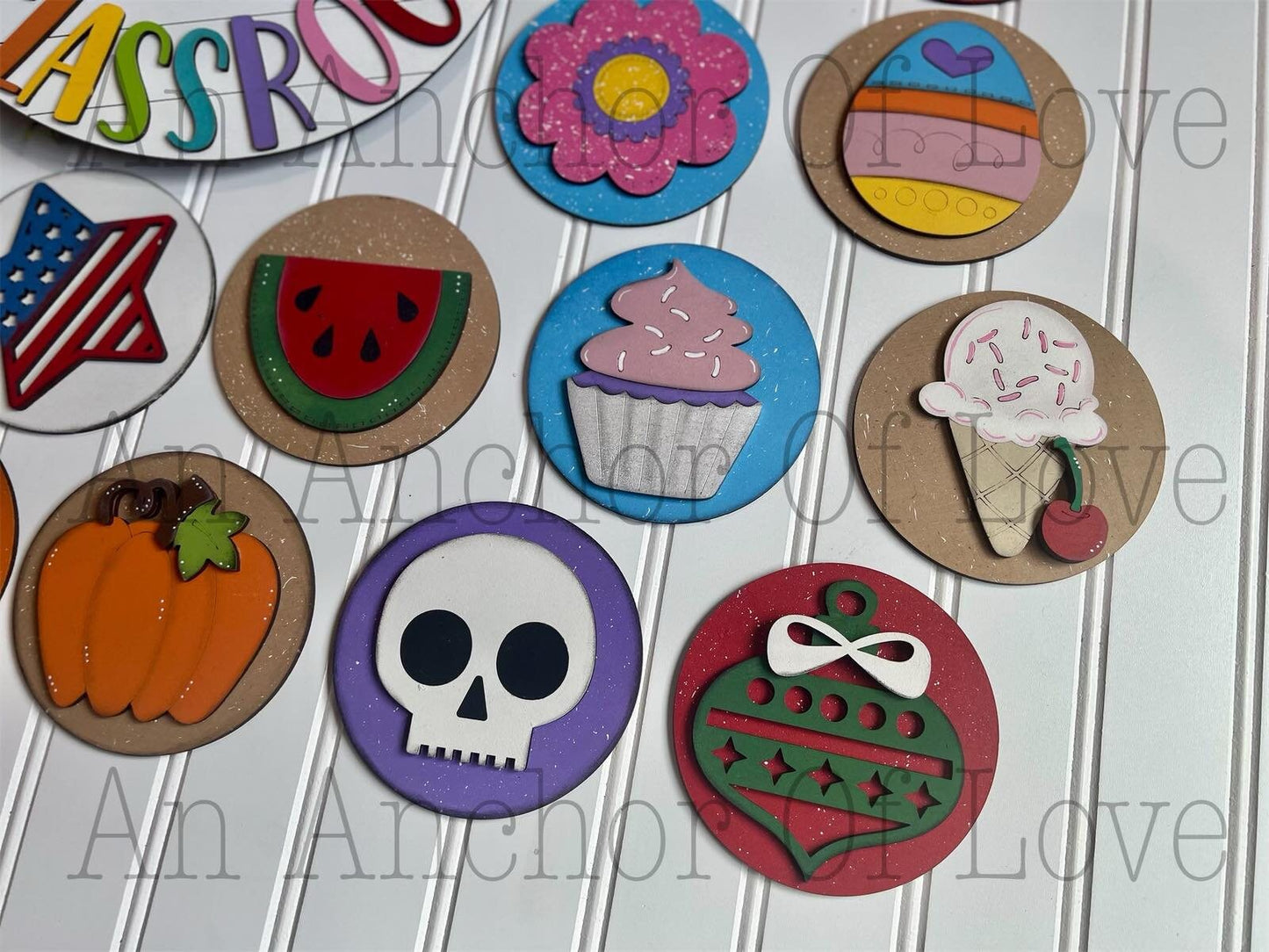 Complete set / 14 pieces/ Welcome to our classroom seasonal sign/ back to school/ teacher appreciation/  school shapes