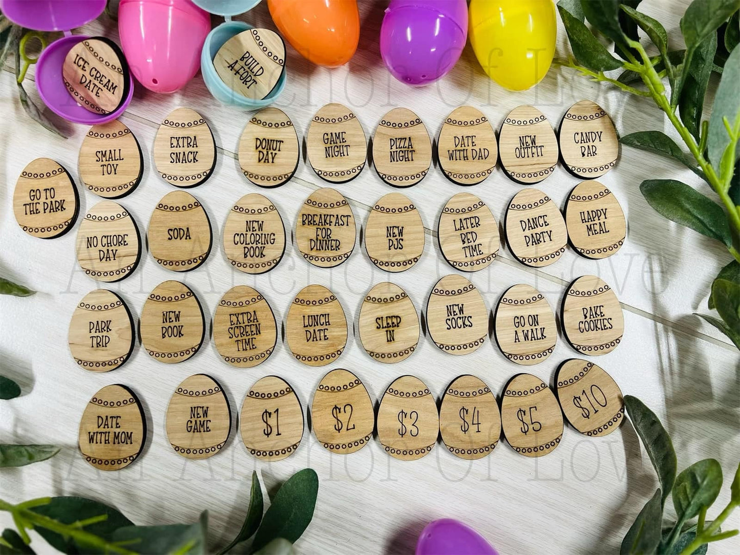 Easter egg tokens-Easter basket fillers- Easter basket kid-Easter egg fillers-reward tokens  egg shapped set