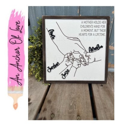 Mothers Day Gift, Gift for mom from Kids, Personalized mothers day sign, Hand Holding Sign, Mother's Day Sign/Custom Engraved Sign