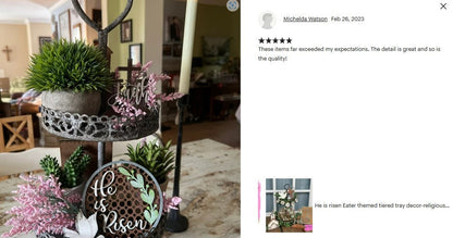 He is risen Eater themed tiered tray decor-religious Easter themed tiered tray decor-full set, DIY and individual pieces available