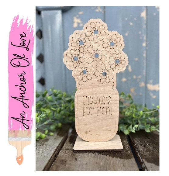 Personalized Picked For Mommy Flower Stand / Mother's Day Gift / Mommy Flowers / Flower Holder / Flower Vase / Mothers Day Flowers Gift