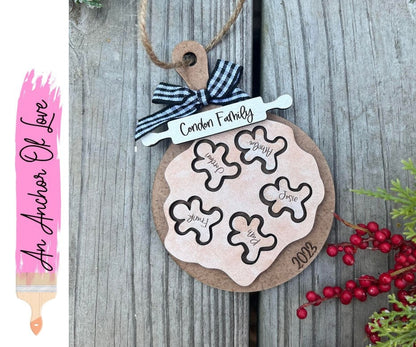 Personalized family cookie dough Christmas ornament / 2024 Christmas ornament /-up to ten names - personalized family gift