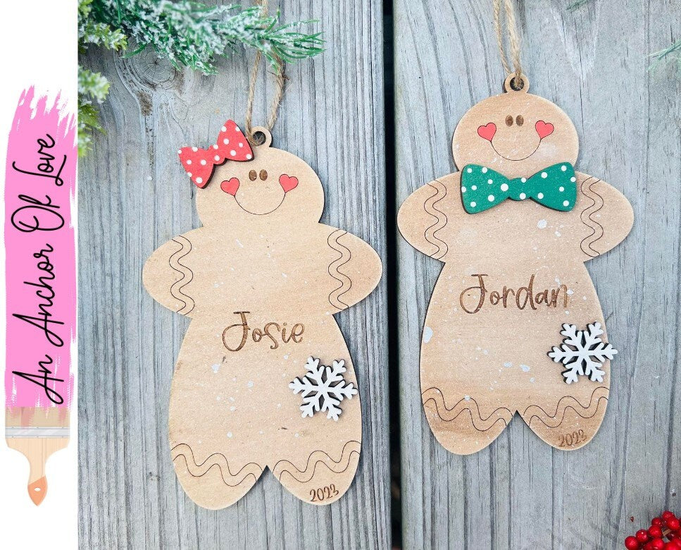 Personalized Gingerbread Ornament - Kids Personalized Ornament- Personalized Ornament