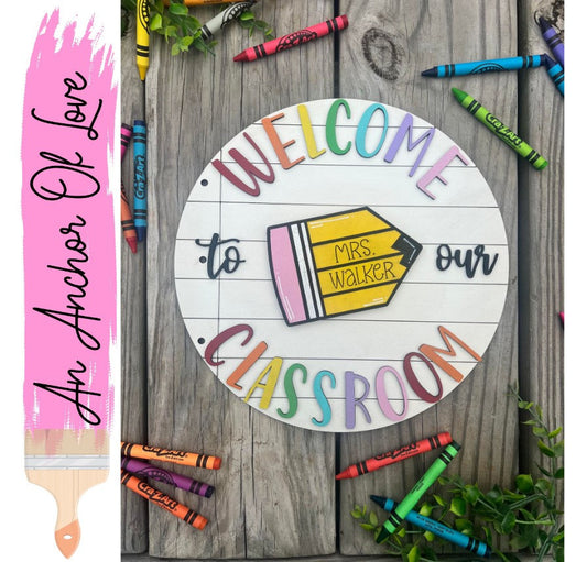 Interchangeable welcome to our classroom sign Personalized Pencil insert ONLY | Classroom decor | welcome sign| Interchangeable sign