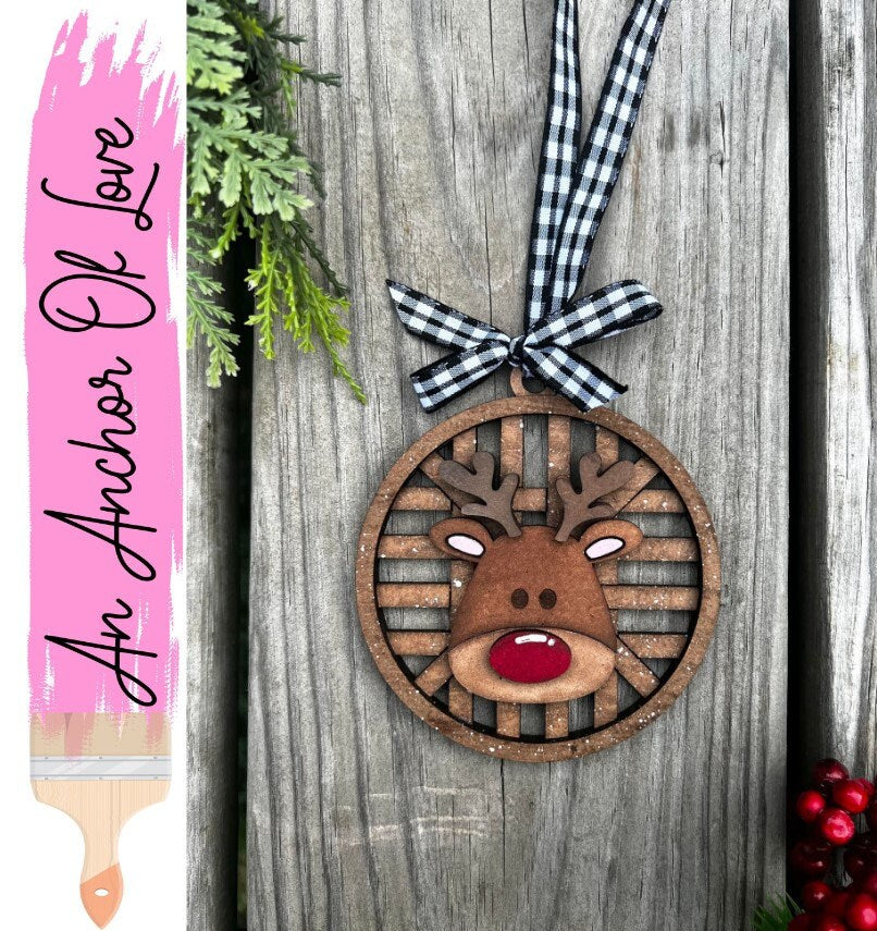 Reindeer Christmas Ornament -Happy Holidays 2024- Christmas ornaments