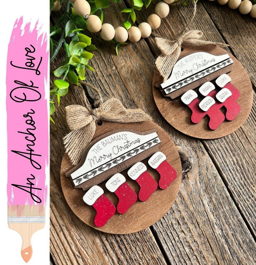 Personalized Family Stocking Ornament | Family Christmas Ornament | Stocking Ornament | Ornament / 2024 Christmas ornament