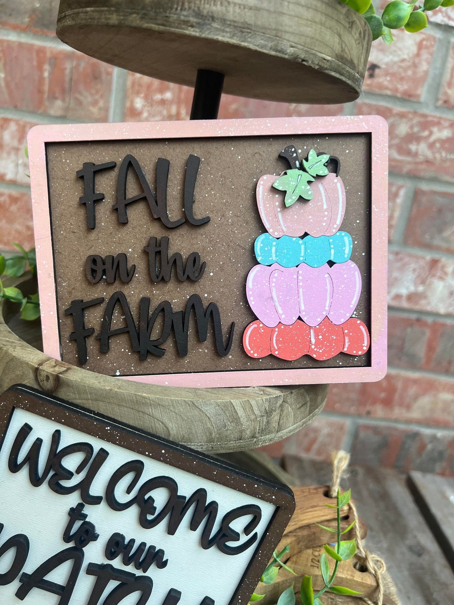 Hello Fall Tiered Tray Decor-Fall Tiered Tray Decor-Fall decorations