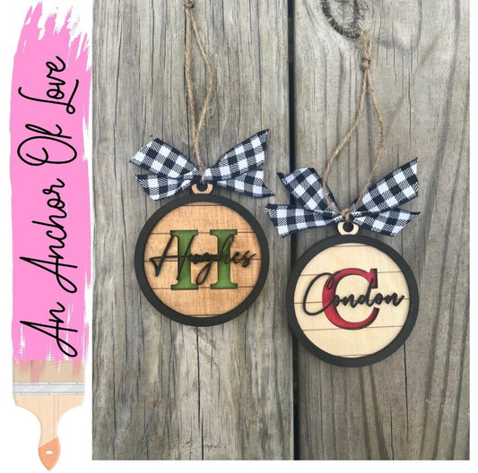 Personalized family monogram Christmas ornament / 2023 Christmas ornament