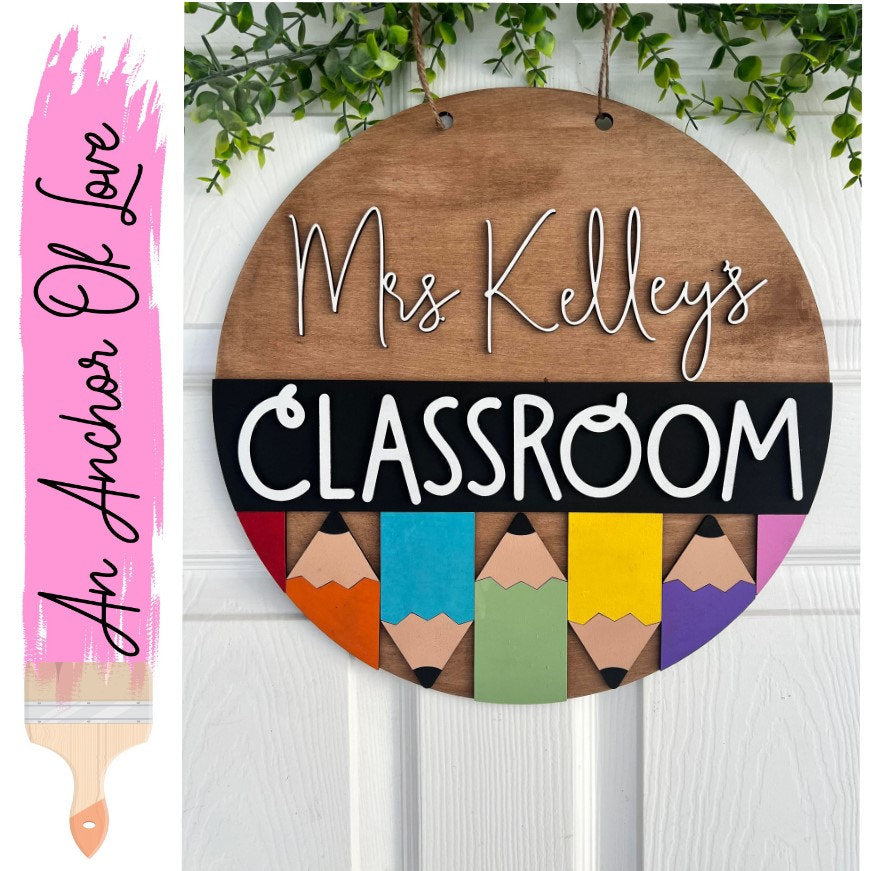 Personalized 15in classroom sign-great teacher gift-preschool teacher gift-k-12th grade teacher gift-teacher appreciation gift-Free Shipping