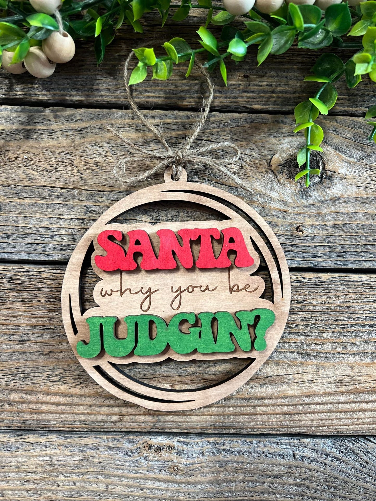 Feeling Festive gag gift Christmas Ornament /Wooden Ornament/ Ornament- White Elephant Gift