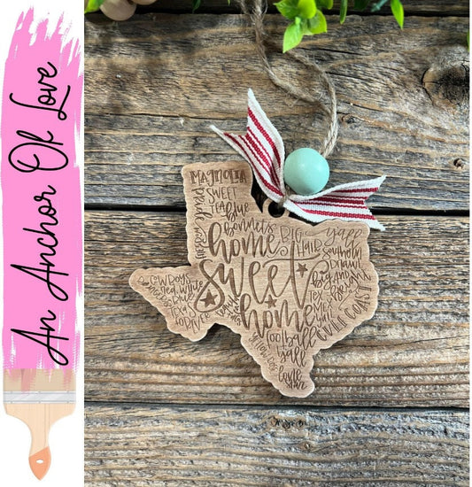 Texas Ornament,, gift for Texan, Merry Christmas Y'all ornament