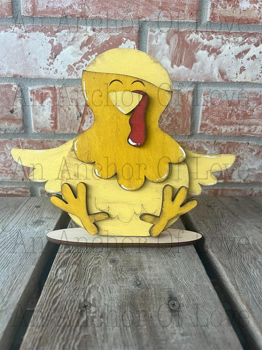 Farmyard Chicken Interchangeable base for bows and hats // Farmyard Chicken Decoration //Farmyard Chicken Shelf Sitter//