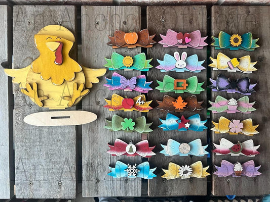 Farmyard Chicken with Interchangeable bows // Farmyard Chicken Decoration //Farmyard Chicken Shelf Sitter// Viral Shelf Sitter with bow
