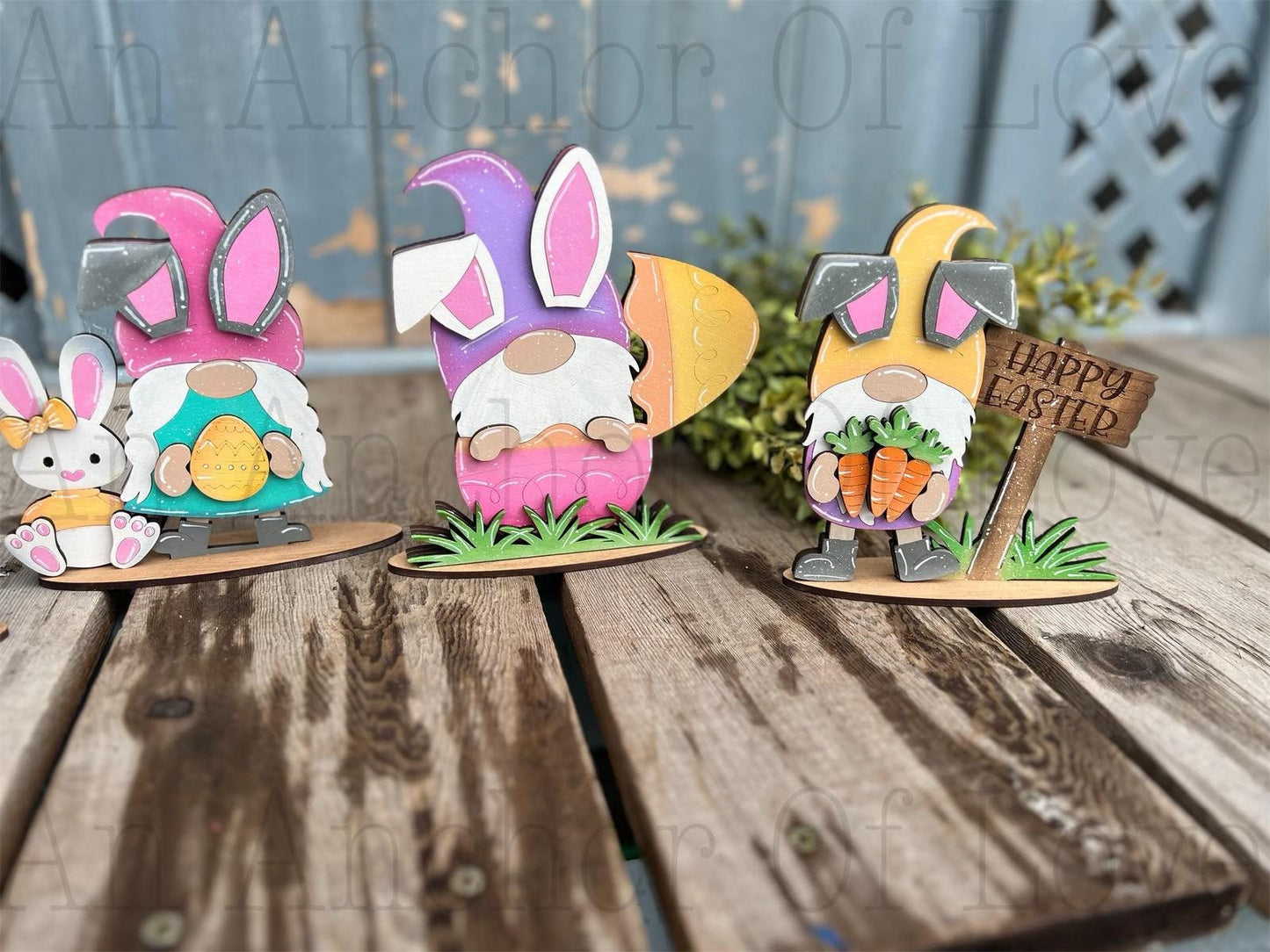 Mini Easter bunny Gnomes tiered tray set-individual pieces, full set and diy available