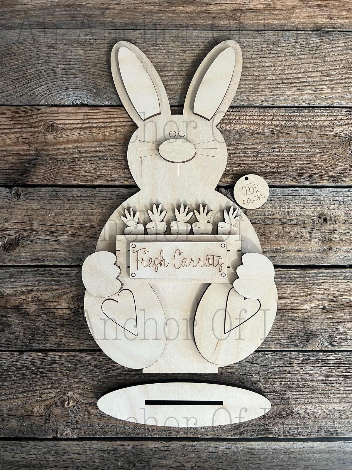 Standing Easter Bunny DIY Paint Kit |  Laser Cut Wood Blanks | Holiday DIY Kits