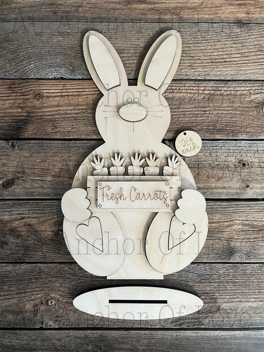 Standing Easter Bunny DIY Paint Kit |  Laser Cut Wood Blanks | Holiday DIY Kits