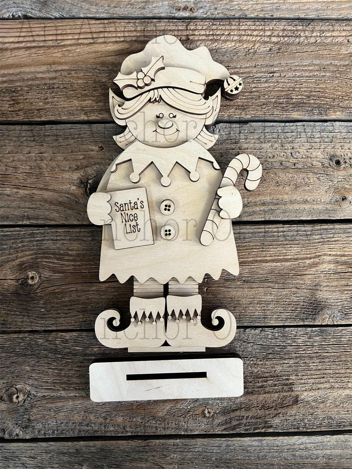 Standing elf DIY Paint Kit |  Laser Cut Wood Blanks | Holiday DIY Kits