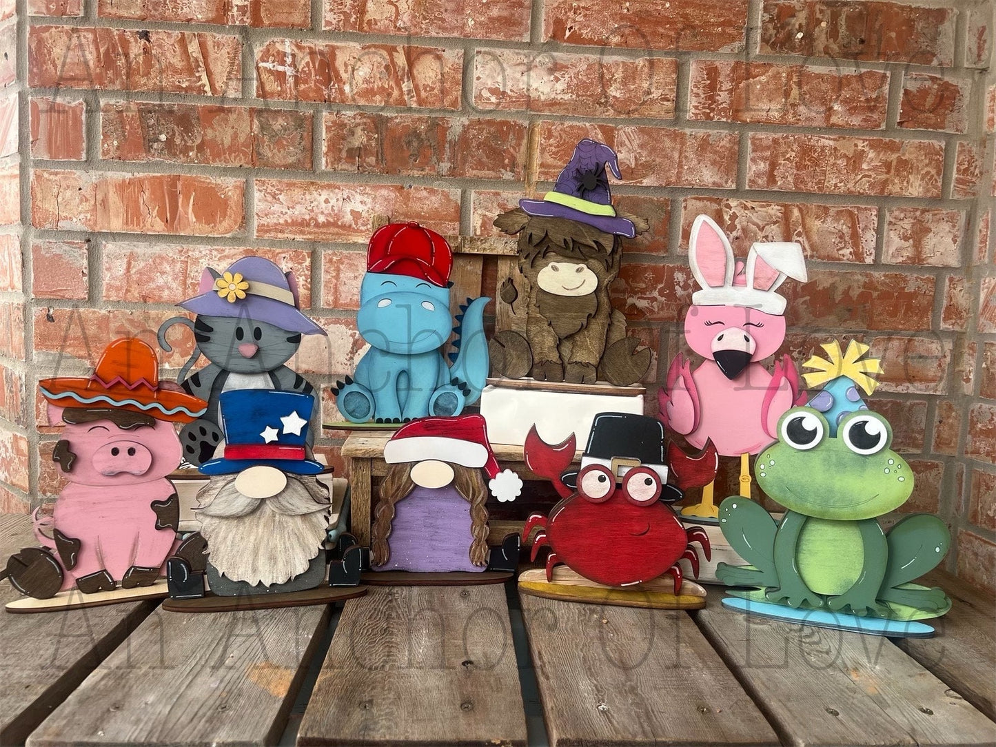 Dairy Cow with Interchangeable Hats // Dairy Cow Decoration //Farm Yard Shelf Sitter// Viral Shelf Sitter with hats